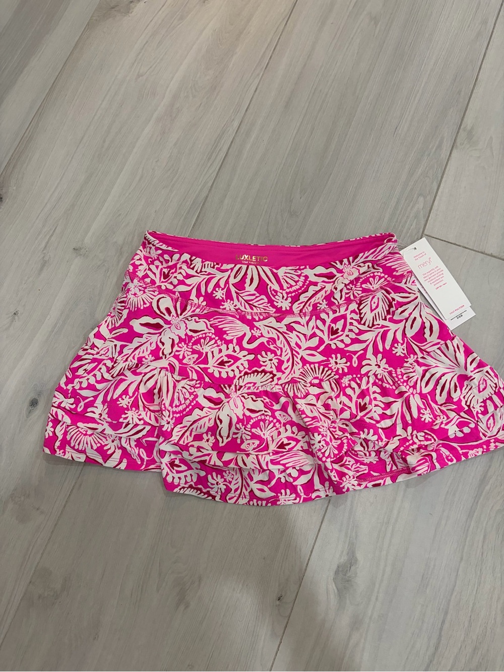 Lilly Pulitzer Hot Pink & White Floral Skater Skort